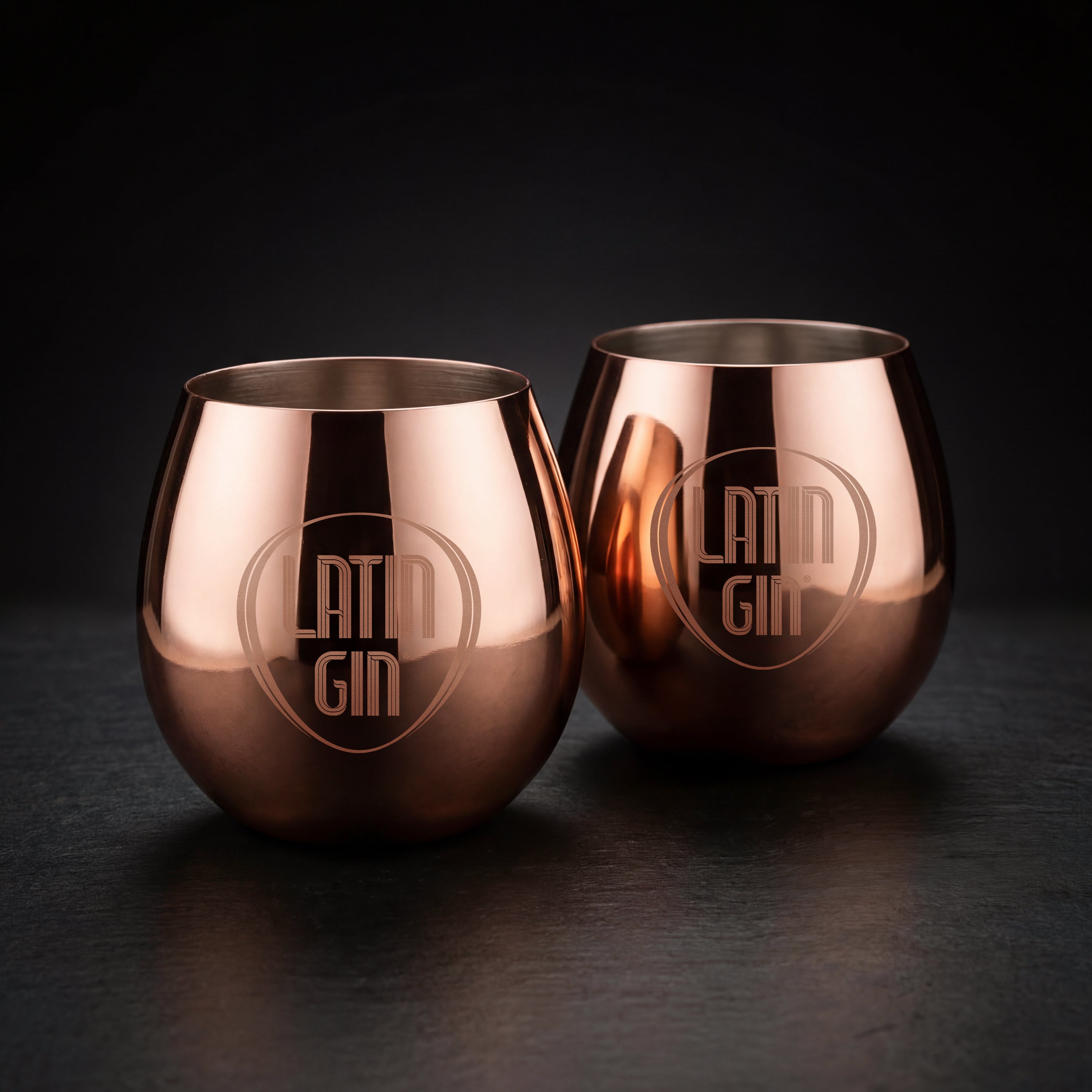 Stiellose Copa-Becher für lateinamerikanischen Gin – 2er-Set