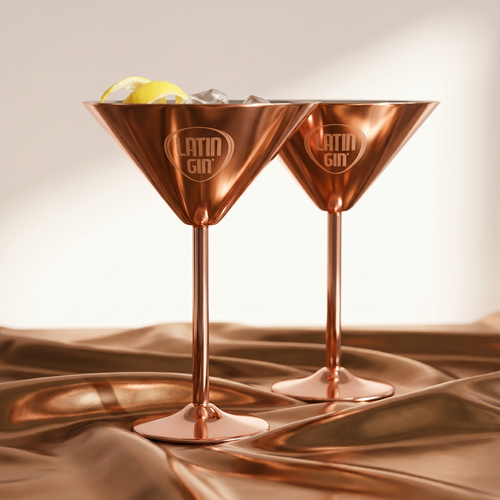 Copas de Martini con ginebra latina (juego de 2)