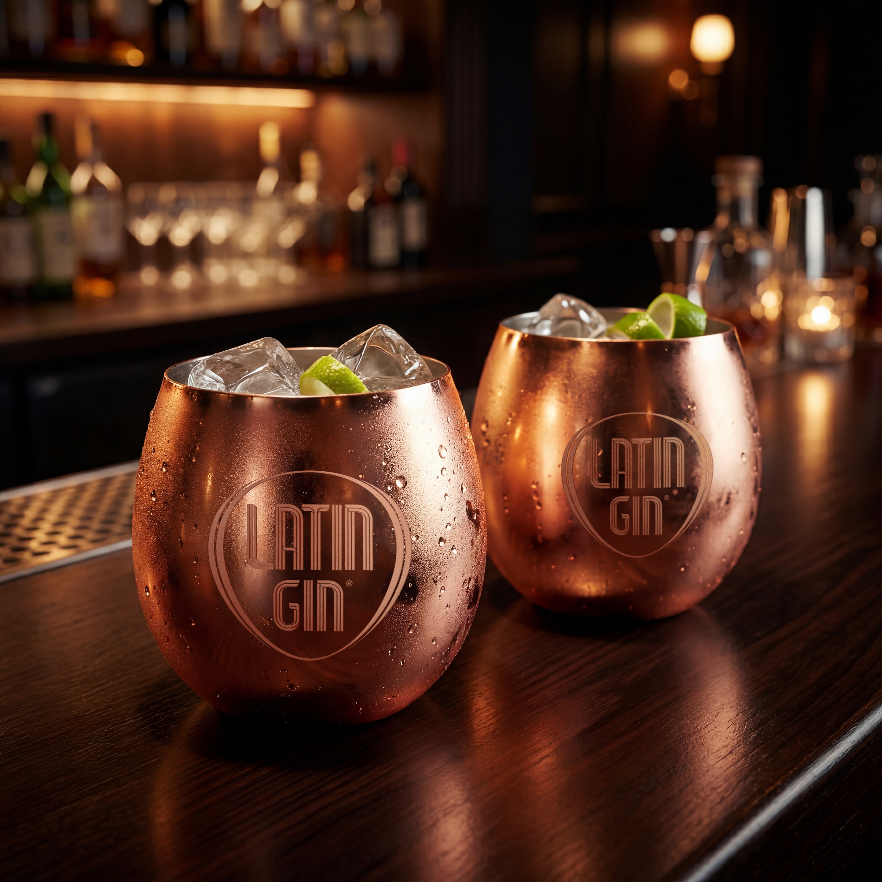 Stiellose Copa-Becher für lateinamerikanischen Gin – 2er-Set